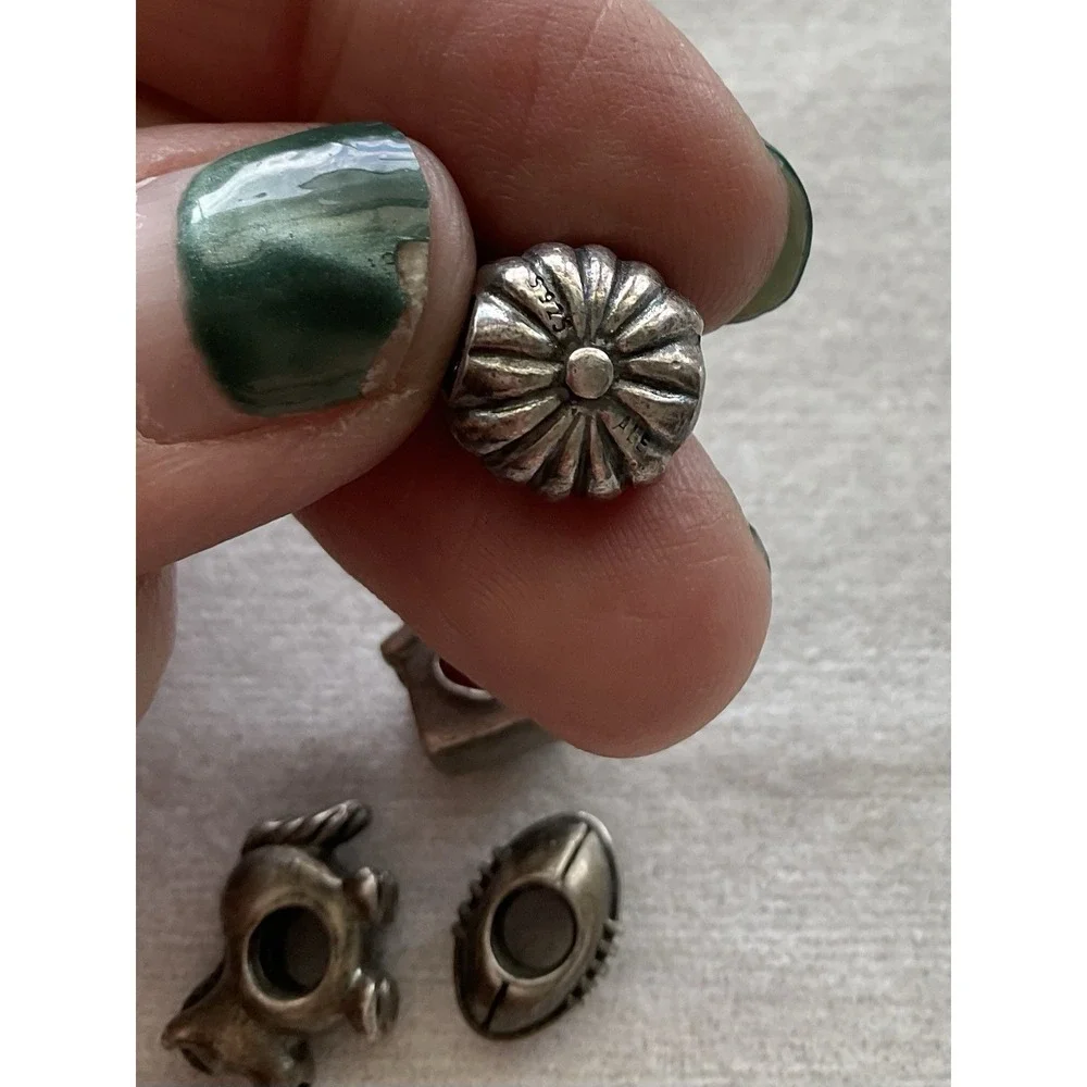 Pandora ALE 925 Sterling Silver Lot Of 4 Charms Football Doghouse Cat